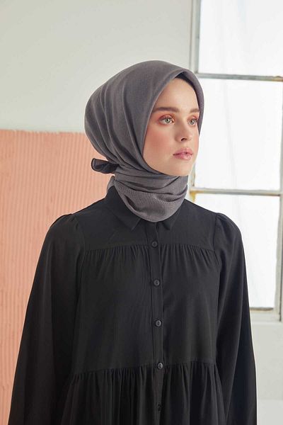 MİRAY Βαμβακερό κασκόλ Miray Plain - Mink 2
