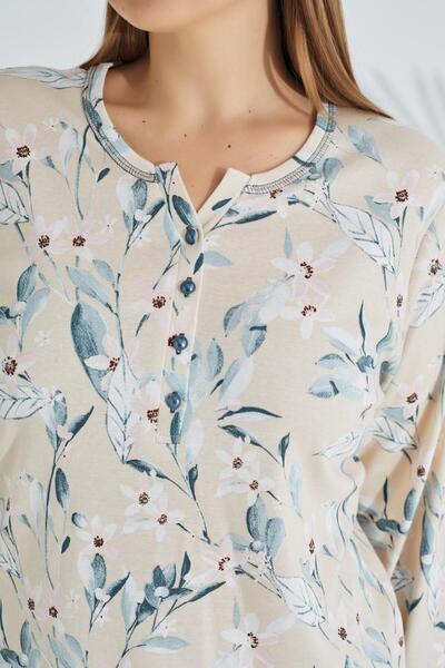 Etoile 100% Cotton Long Sleeve Large Size Women's Pajamas Set 98907