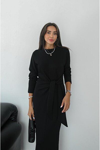 Havoş Φόρεμα με δέσιμο μπροστά μαύρο αστέρι