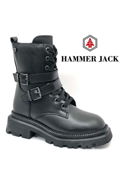 Hammer Jack 102-24665-Z Yellen kožené dlouhé unisexové boty ČERNÉ