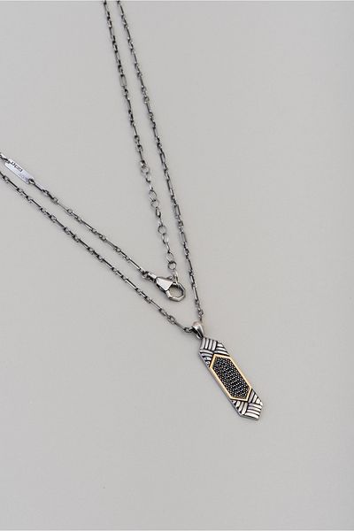 So CHIC... Rhinestone Armour 14 Carat Gold Men's 65 Cm Silver Chain Necklace