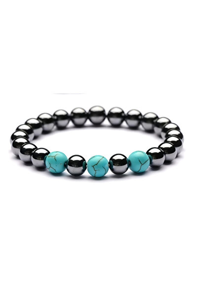 Padore Accessory سوار مصنوع يدويًا من حجر الهيماتيت والفيروز الطبيعي