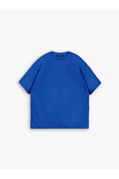 ablukaonline Ανδρικό μπλουζάκι Blue Oversize Basic