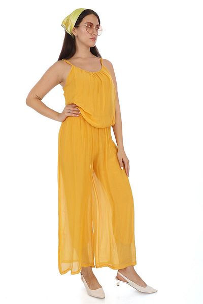 Bohem Stil Italian Stylish Women's Silk Strap Jumpsuit