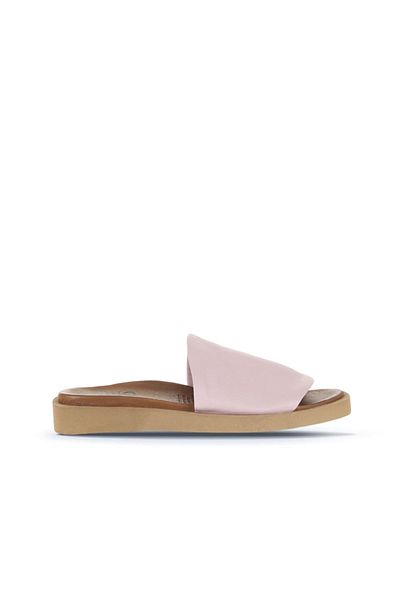 Bueno Shoes Papuci de damă din piele roz - Design plat 01wq9103