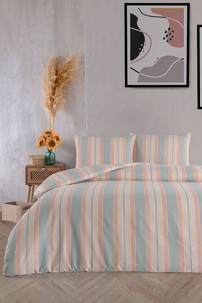 Evim Set cuvertură de pilota Akfil Twin Orange - 100% bumbac, dublu, 200x220 cm