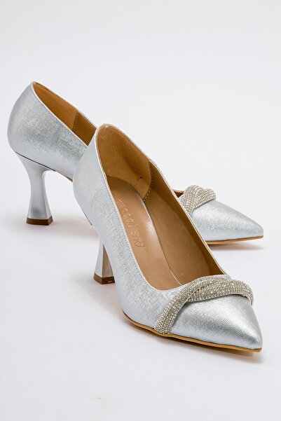 Ccway Γυναικείο στιλέτο με μυτερή μύτη και πέτρες ΑΣΗΜΕΝΙΟ PRADA