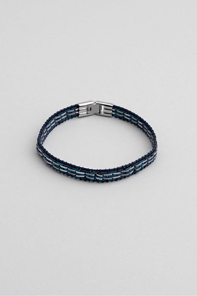 So CHIC... 21 Cm Steel Men's Bracelet - Navy Blue Hematite Stone