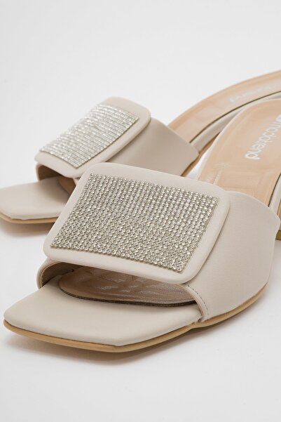 Ccway Chained Women's Heeled Slippers TEN SKIN