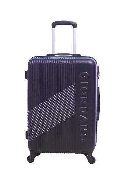Giordano Logo Series Medium Suitcase Navy, ABS HardShell Lightweight Durable Secure Number Lock.