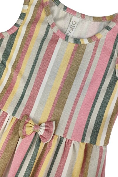 difa kids Striped Patterned Bow Stylish and Comfortable Summer Girl's Dress