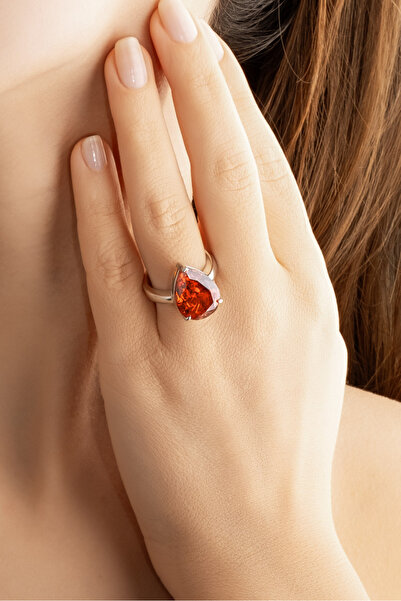 So CHIC... Frida'nın Renkleri 18 Ayar Beyaz Altın Kaplama Gümüş Tasarım Yüzük