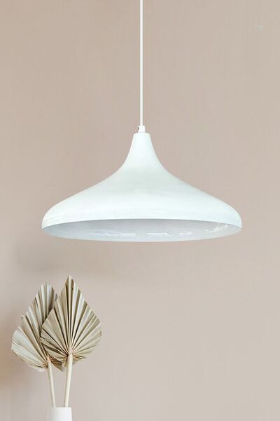 Bamyum Champion Beyaz Avize - Iç Renk Beyaz Tekli Sarkıt Retro Cafe Salon Lamba Modelleri Avizeleri