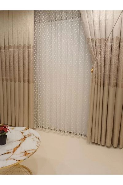NİVEMESHOME Nivemeshome Arora Mink 1/3 Close Pleated Background Curtain Apm