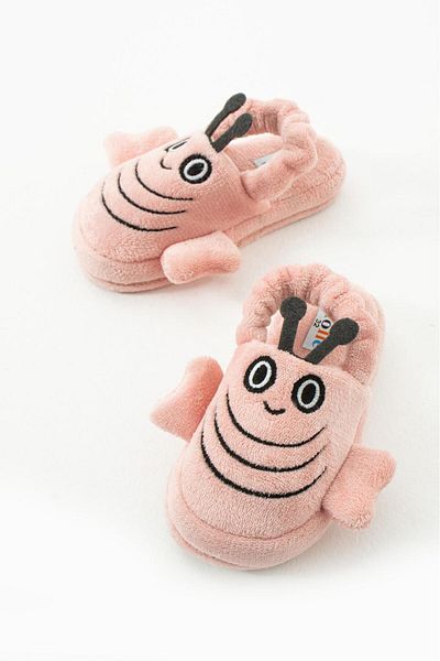 Efolle Children's House Slippers, Plush Slippers, Children's Sandals with Mink Bee Figure