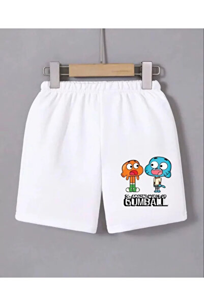 calperia شورت قصير مطبوع بخصر مطاطي - أبيض