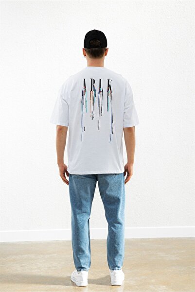 ablukaonline Λευκό ανδρικό μπλουζάκι Oversize - Ablk Printed