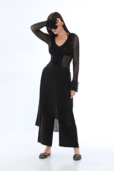 Bohem Stil İTALYAN HAM KETEN PANTOLON ETEK