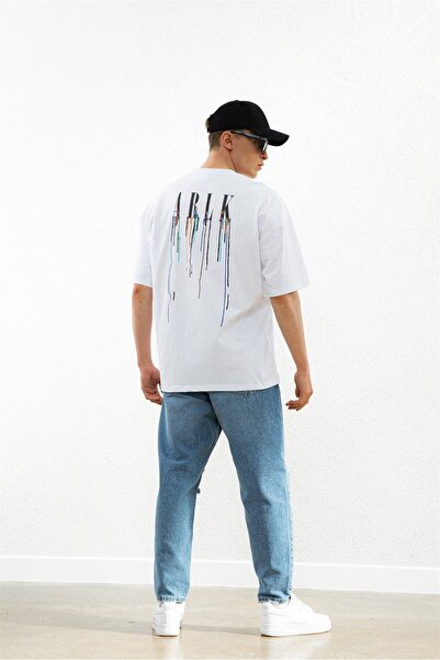 ablukaonline Λευκό ανδρικό μπλουζάκι Oversize - Ablk Printed