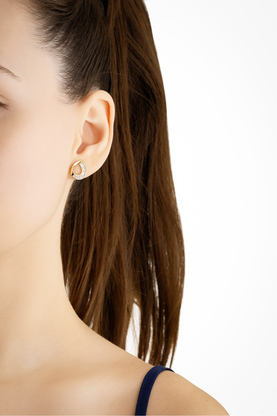 So CHIC... Zarif Işıltı 18 Ayar Sarı Altın Kaplama Gümüş Trapez Küpe