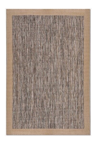 Halımax Crea Halı Andora AS03 Bej Gri Bordürlü Hasır Dokulu Sisal Çerçeveli Halı