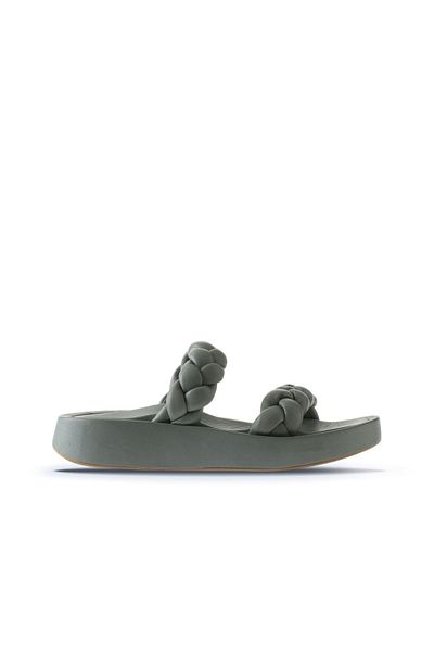 Bueno Shoes Papuci de damă din piele albastră cu toc pană - 01wu4640
