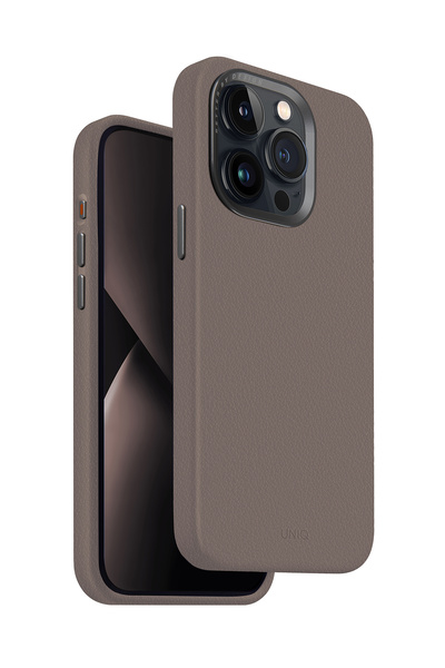 UNIQ Better By Design حافظة آيفون 15 برو متوافقة مع سلسلة ليدين من الجلد مع م...