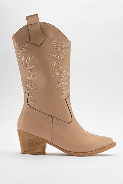 Ccway Нековзні чоботи з зірковим візерунком NUDE CİLT