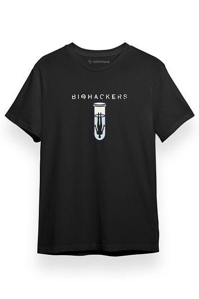 Tshirthane Ανδρικό μπλουζάκι Biohackers Lab Tube Μαύρο κοντομάνικο
