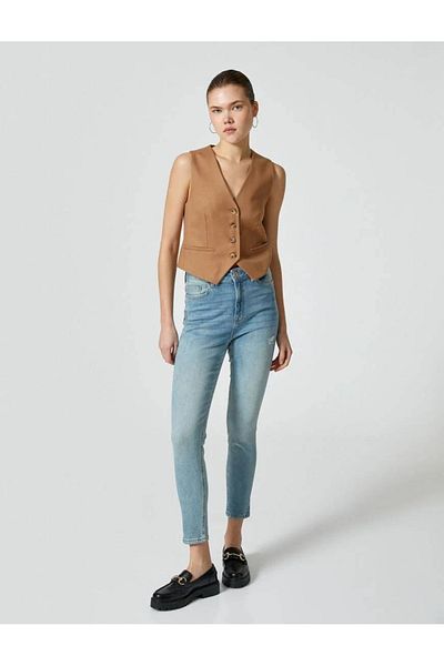 Koton High Waist Skinny Jeans aus Baumwolle mit Taschen - Carmen Jean