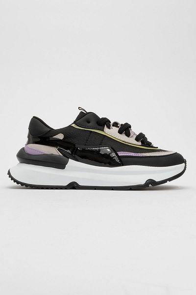 Ccway Pantofi sport de damă negru liliac - cu șireturi
