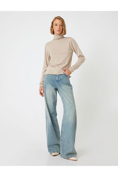 Koton Basic High Top Knitwear Sweater Long Sleeve Soft Textured