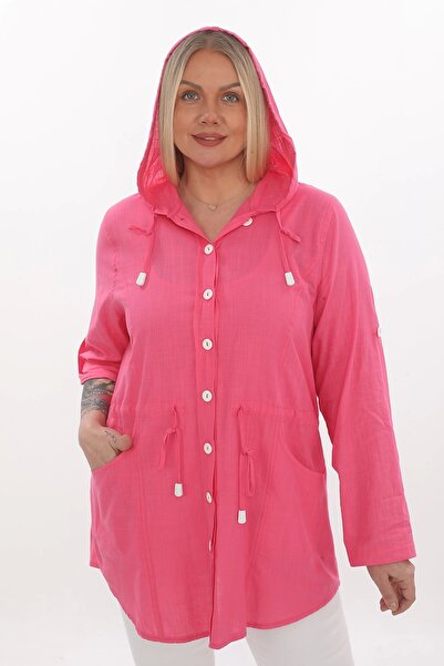 Lady Majestic Εποχιακό μπουφάν Cotton Plus Size με κουκούλα