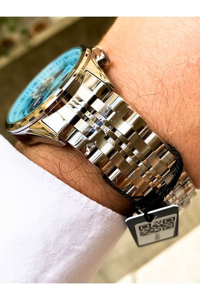 Reward Silver Color Inside Blue Original Men's Wrist Watch Bracelet Gift