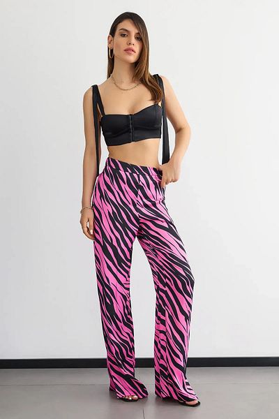 Hiccup Παντελόνι ψηλόμεσο με υφή Animal Print
