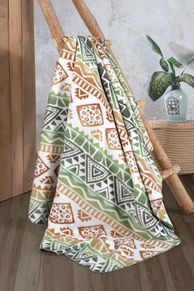 Minteks Double Size 200X220Cm Patterned Cotton Blanket