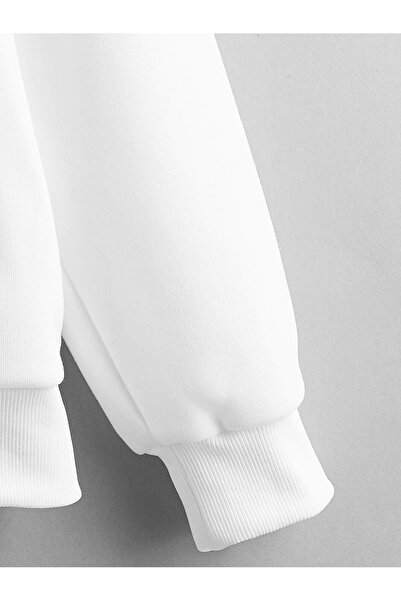 LUNAVISTA Originals Front Printed White Oversize Hoodie Sweatshirt Hoodie