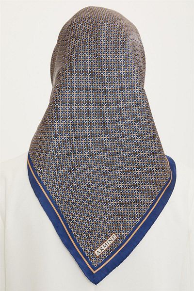Armine Silk Scarf Nostalgia - 8733-34 Navy Blue Twill