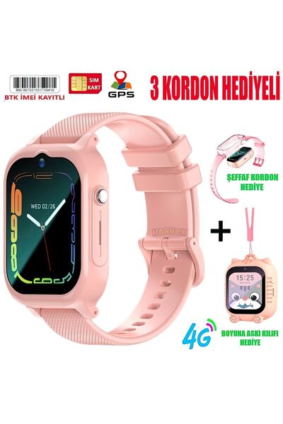 TMAX HARVOX 4G MAX SİM KARTLI GPS'Lİ ÇOCUK SAATİ (2 KORDON VE BOYUN ASKILIK KILIFI HEDİYEİ)-(2024 MODEL)