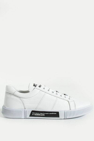 Hammer Jack Basel Genuine Leather White Black Men's Casual Shoes