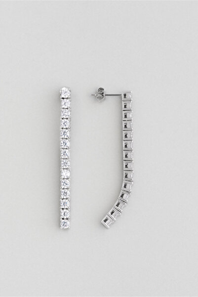 So CHIC... Davet Şıklığı 18 Ayar Beyaz Altın Kaplama Gümüş Su Yolu Küpe