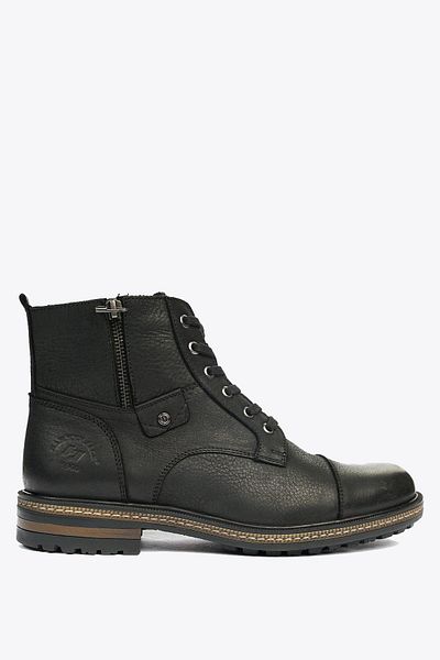 Hammer Jack Genuine Leather Black Washed Nubuck Outdoor Men's Boots