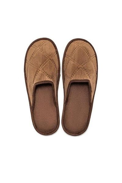 Evojean Unisex Καφέ Παντόφλες Σπιτιού, Δώρο, Προίκα, Παντόφλες Επισκεπτών