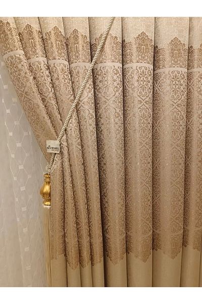 NİVEMESHOME Nivemeshome Arora Mink 1/3 Close Pleated Background Curtain Apm