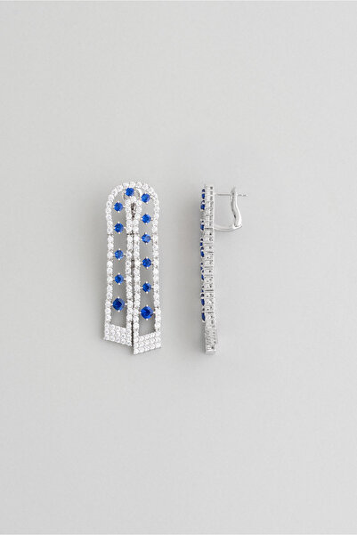 So CHIC... Kraliyet İhtişamı 18 Ayar Beyaz Altın Kaplama Gümüş Tasarım Küpe