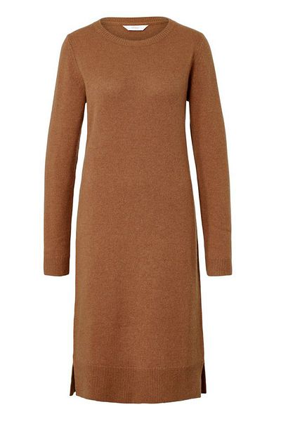 Tchibo Women Knitted Sweater Dress, Dusty Orange