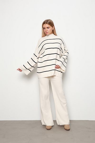 İKLİM LİFE Black Striped Knitwear Trousers Set