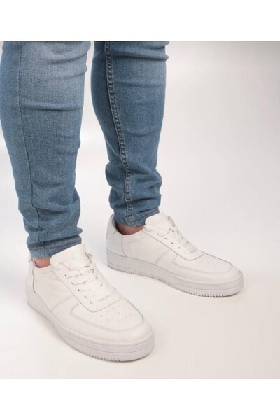 Evojean White Air Model - Casual Sports Shoes, Γνήσιο Δερμάτινο Sneaker