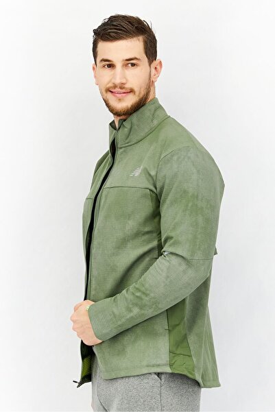 New Balance Men Athletic Fit Reflective Impact Winter Running Jacket, Green