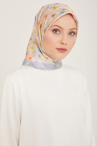 Armine Καλοκαιρινό μεταξωτό μαντήλι 2024 Bebe Blue Twill 9108-36